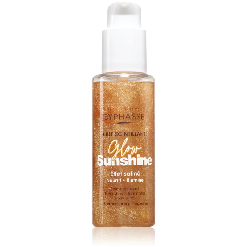 BYPHASSE Glow Sunshine αστραφτερό λάδι για σώμα και μαλλιά 100 ml