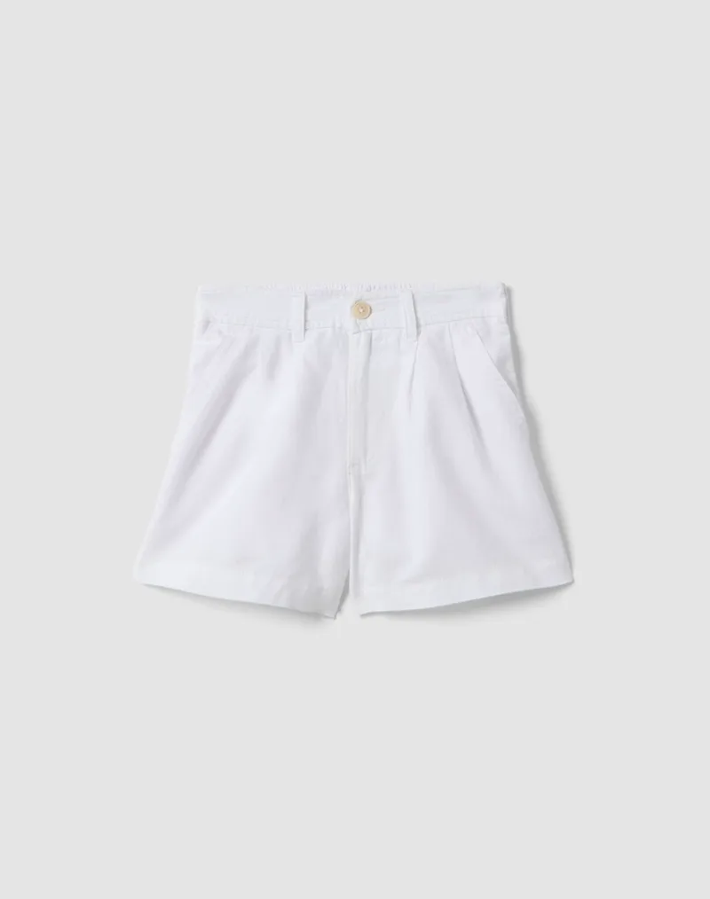 OVS LINEN SHORT 2605461-BRILLIANT WHITE White