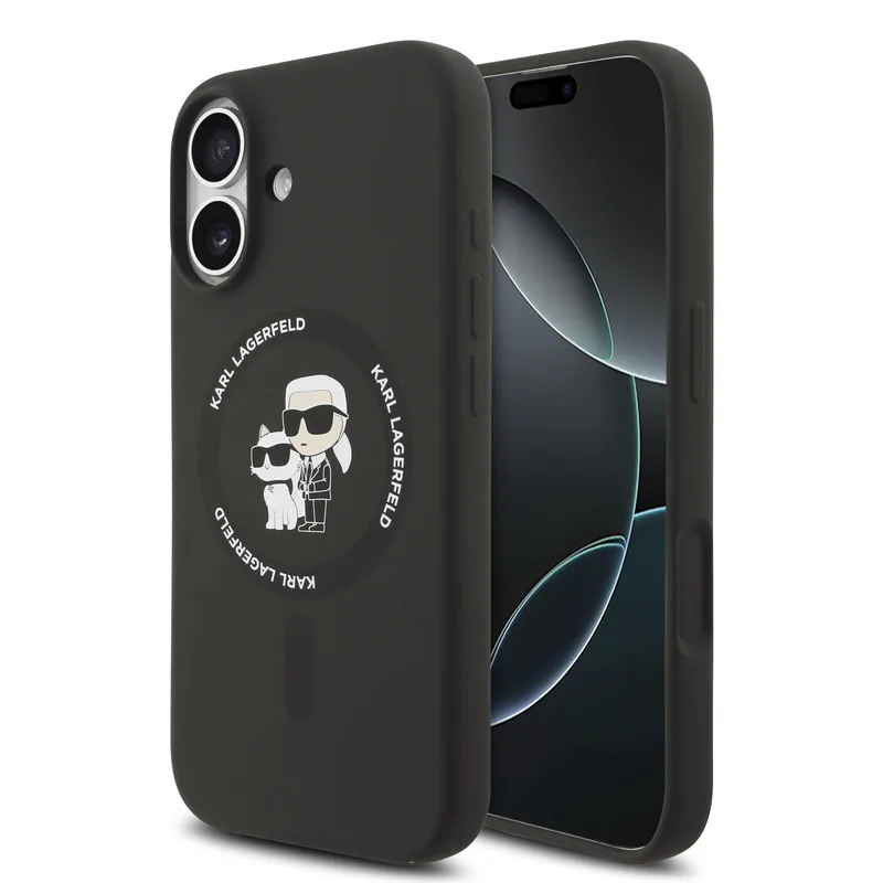 Θήκη Karl Lagerfeld Liquid Silicone Karl&Choupette Ring MagSafe Black iPhone 17