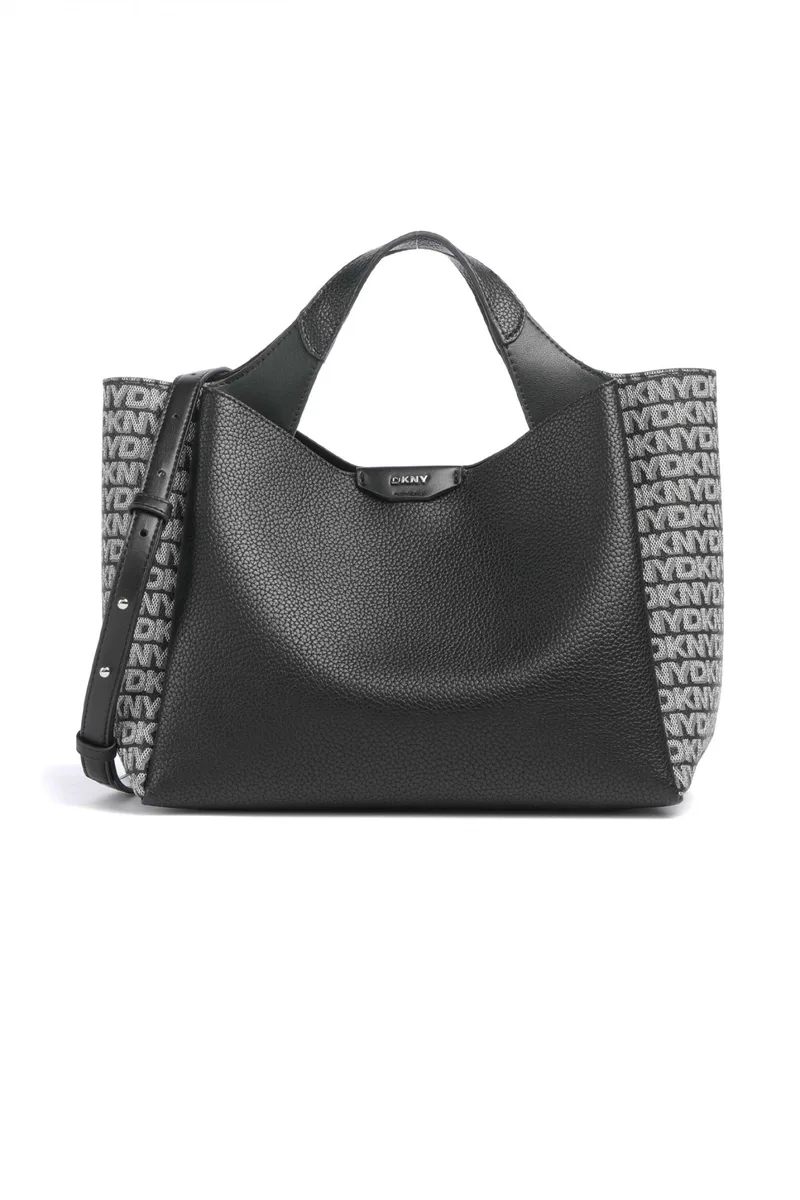 DKNY ΤΣΑΝΤΑ ΧΕΙΡΟΣ/CROSSBODY WILLA SATCHEL LOGO ΜΑΥΡΟ