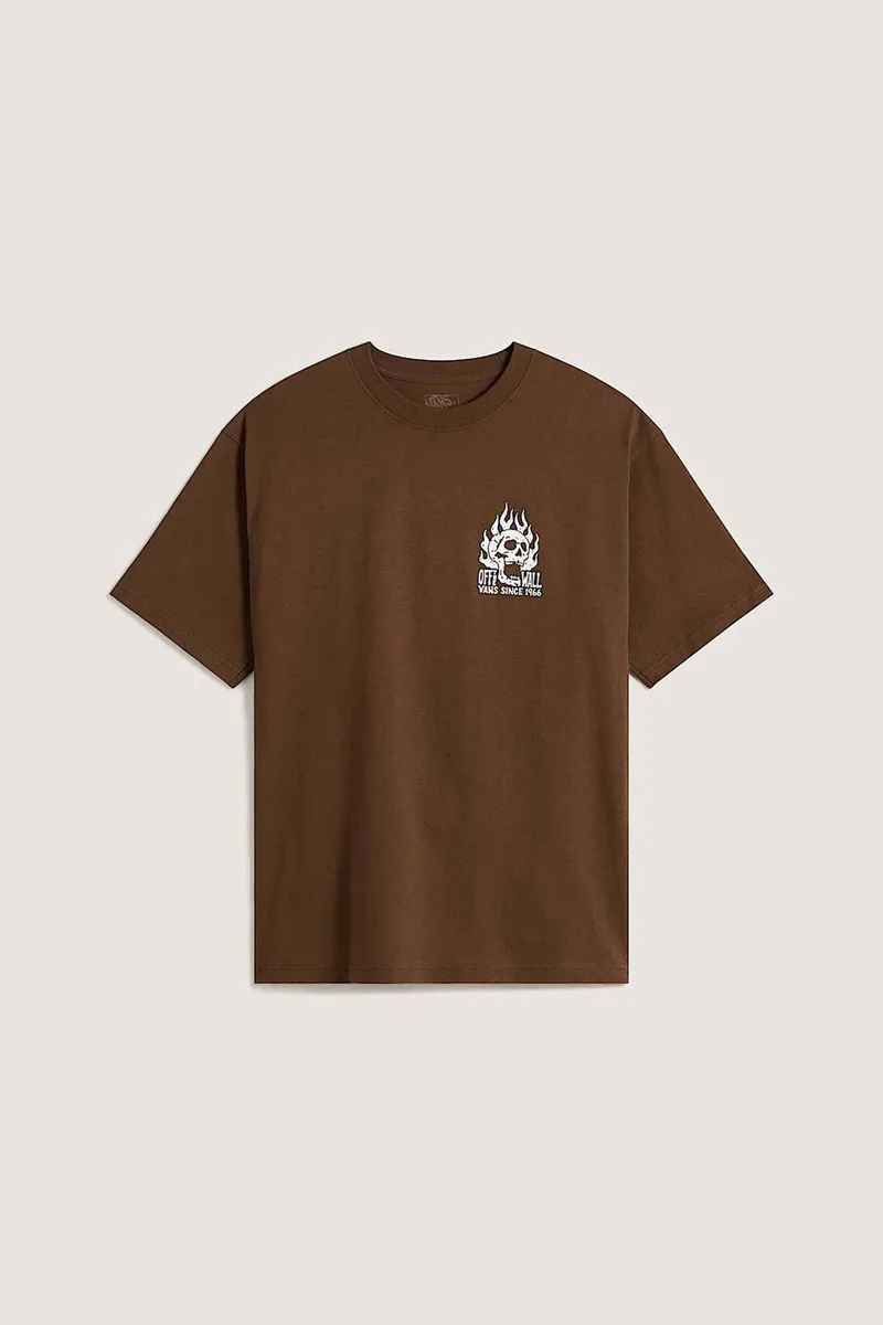 Vans ανδρικό T-shirt Relaxed Fit "Off The Wall Fever" - VN000VW0FST1 Καφέ