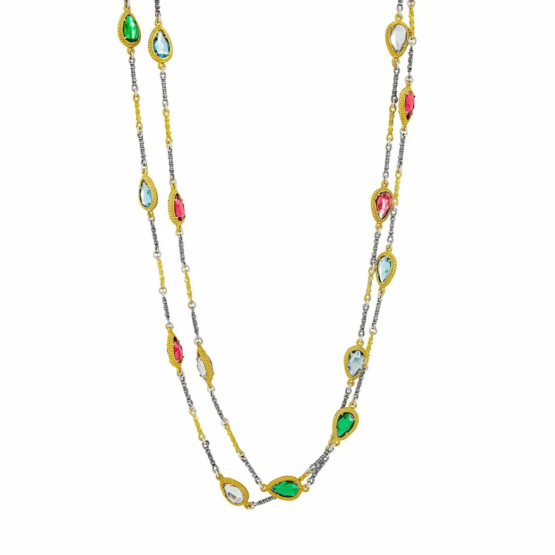 DIMITRIOS Γυναικείο Ασημένιο Κολιέ με Κρύσταλλα Swarovski K131