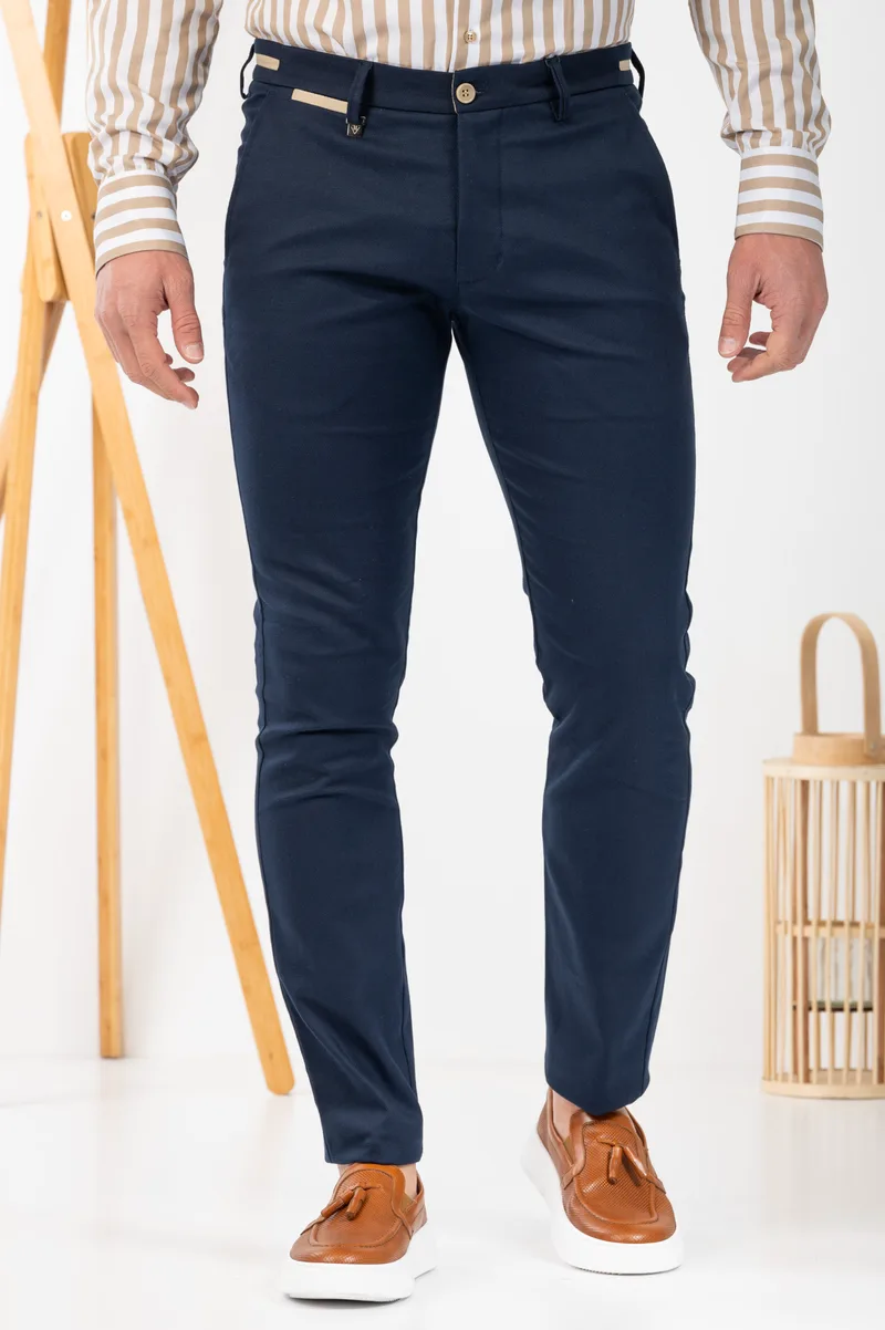 Vittorio Ανδρικό Παντελόνι Chinos 500-24-COMO Blue Μπλε