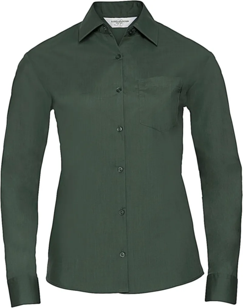 Μακρυμάνικο γυναικείο πουκάμισο Russell R-934F-0 Bottle Green
