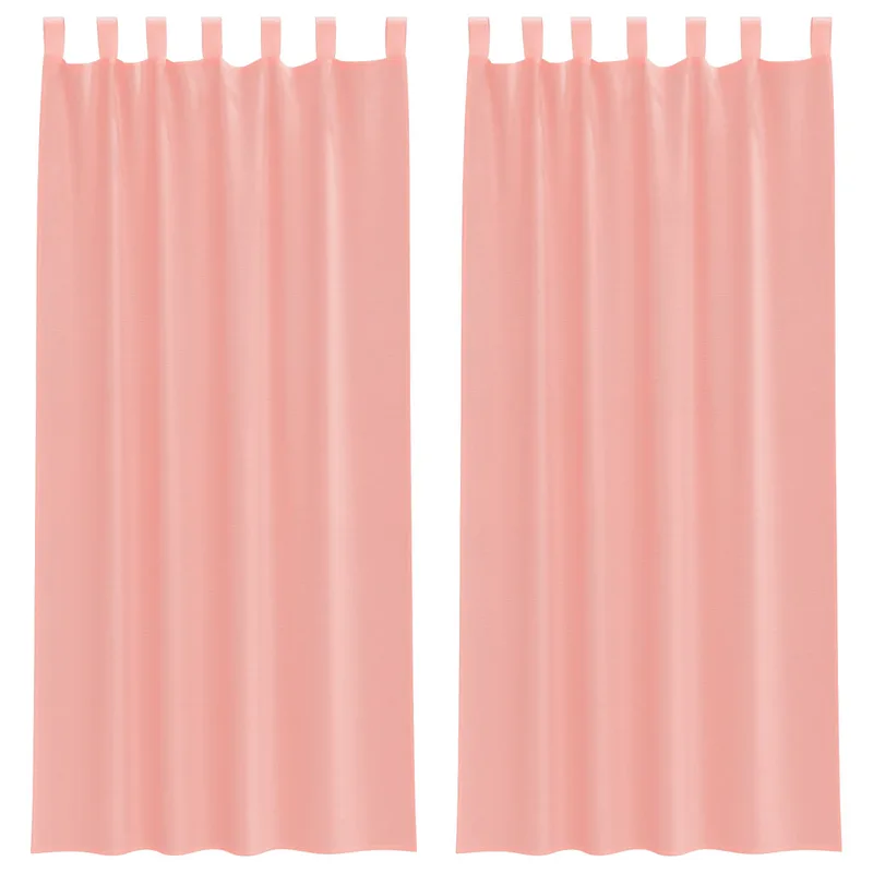 vidaXL Κουρτίνες Voile με Θηλιές 2 τεμ. Ροζ 140x225 εκ.