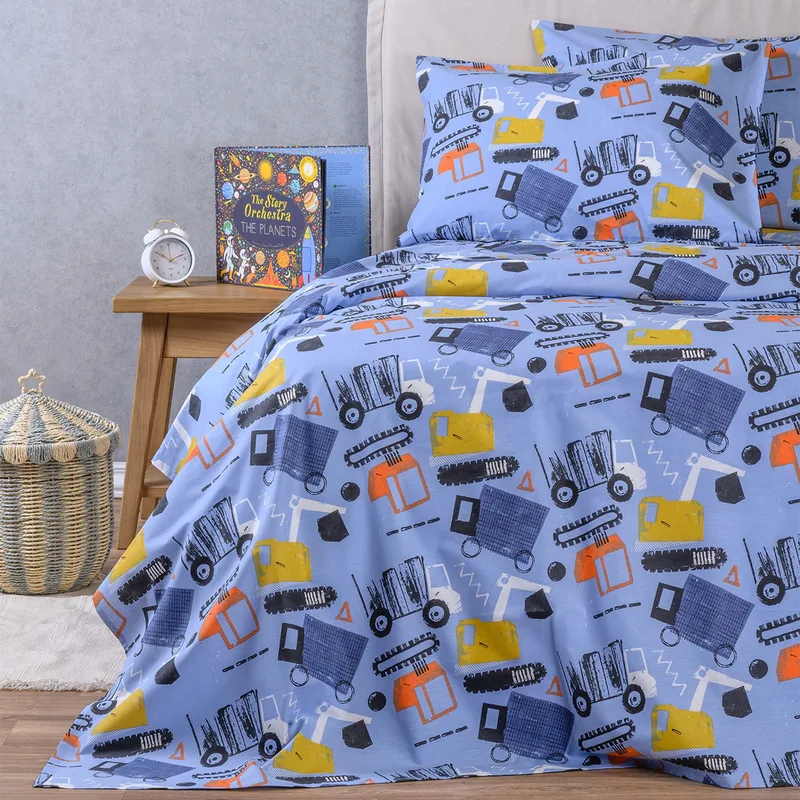 Σετ Παπλωματοθήκη Βαμβακερή Μονή 165x245εκ. Speed Kids Line Melinen 20005757 (Ύφασμα: Βαμβάκι 100%, Χρώμα: Μπλε) - MELINEN - 20005757