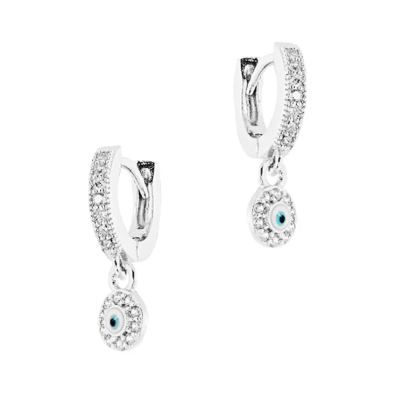 Σκουλαρίκια Ασήμι Κρικάκι με Μάτι και zircon Prince SC170