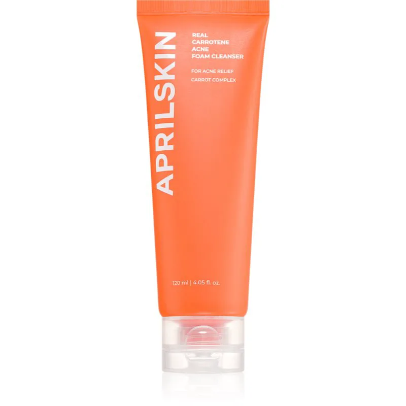 APRILSKIN Real Carrotene Acne Foam Cleanser αφρός για βαθύ καθαρισμό για δέρμα με ακμή 120 ml