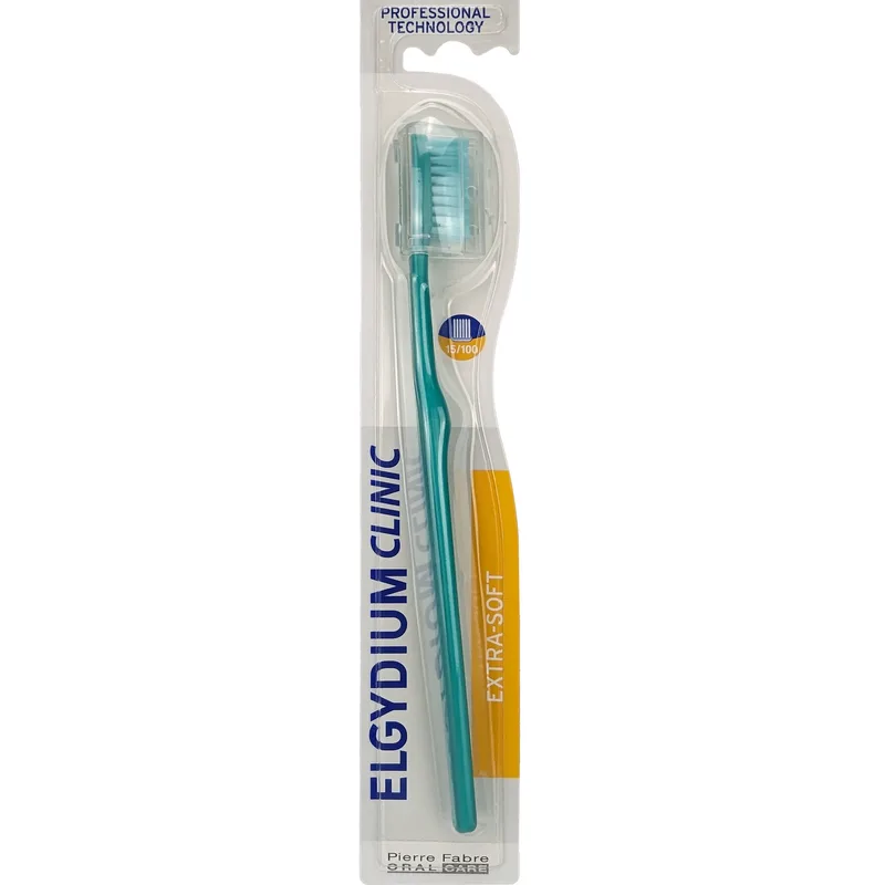 Elgydium Clinic Extra-Soft 15/100 Toothbrush Πολύ Μαλακή Οδοντόβουρτσα Κατάλληλη για Μετεγχειρητική Φροντίδα 1 Τεμάχιο - Τιρκουάζ