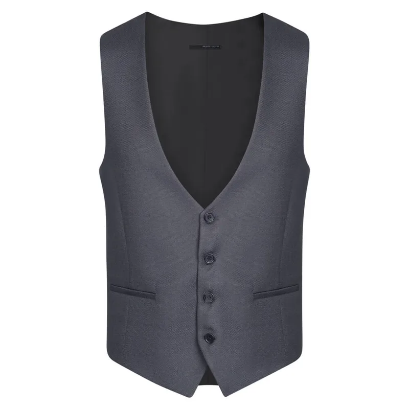 Prince Oliver Γιλέκο Κοστουμιού Micro Patterned Ανθρακί (Modern Fit)
