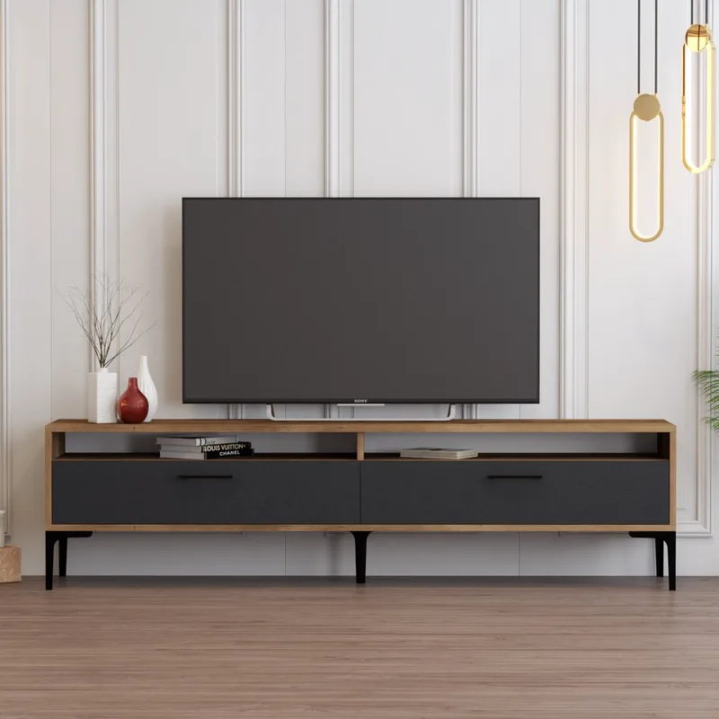 Βάση Τηλεόρασης Istanbul 2 - Walnut Anthracite 845Hct5515 (180x35x47)