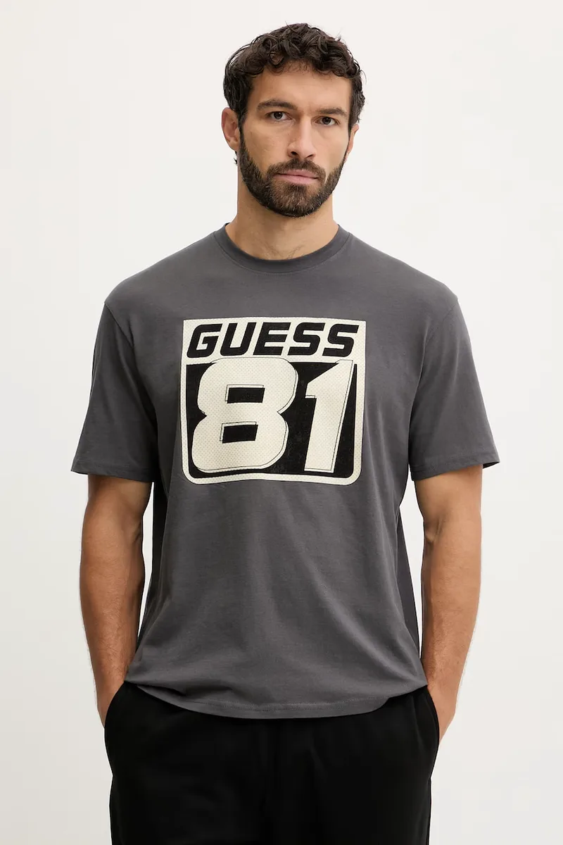 Βαμβακερό μπλουζάκι Guess OPA