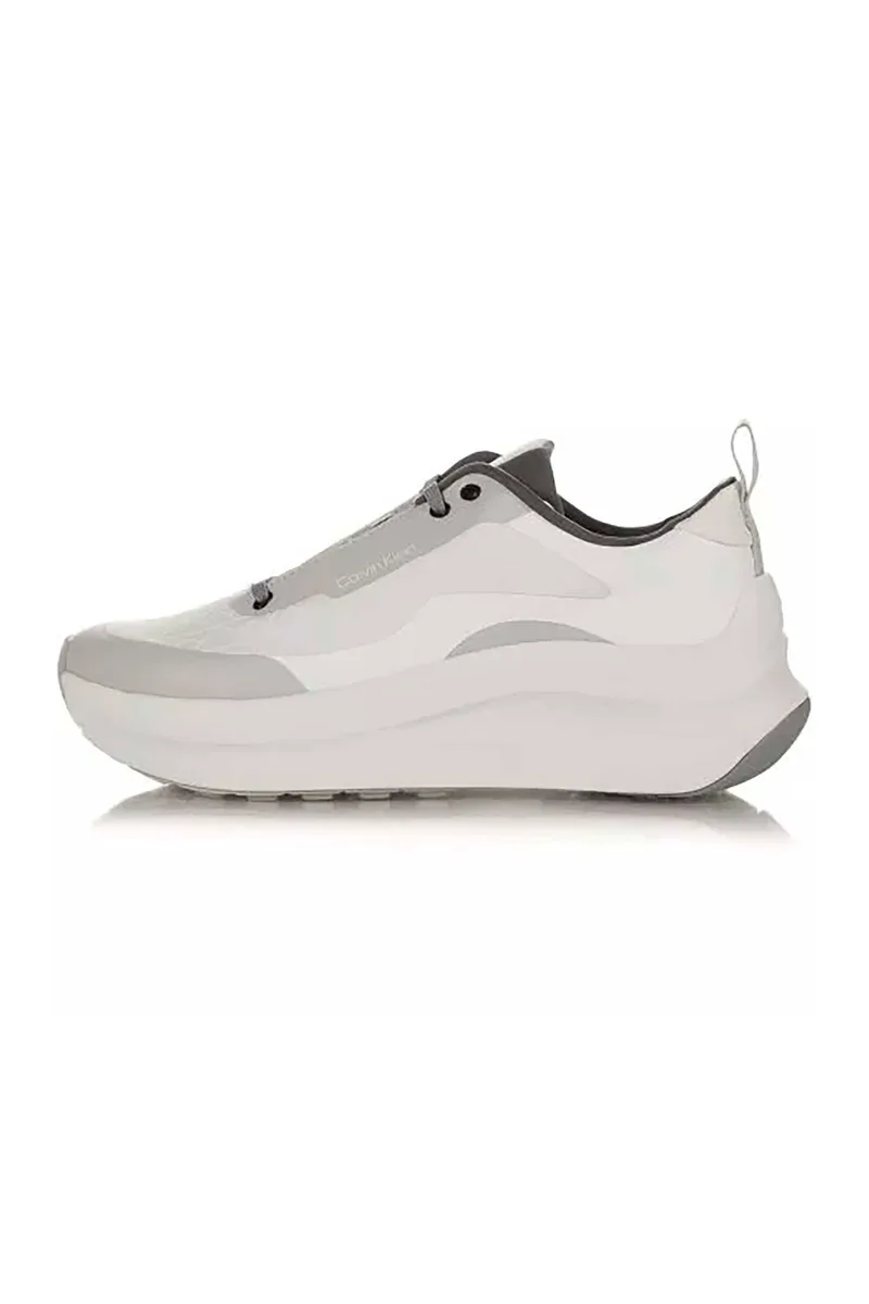 Calvin Klein Jeans γυναικεία sneakers με λογότυπο "Chunky Runner Laceup Mix" - YW0YW02077 Λευκό