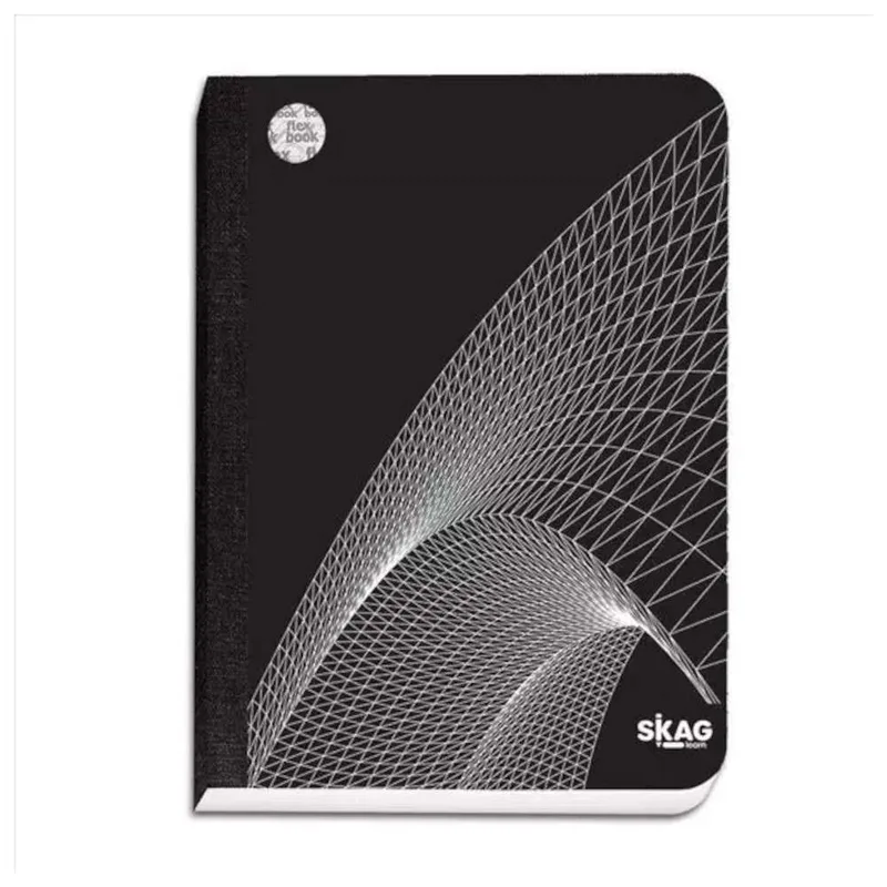 Skag Τετράδιο Ριγέ 17x25 Λινόδετο 2Θεμ 70gr Black & White No 9282