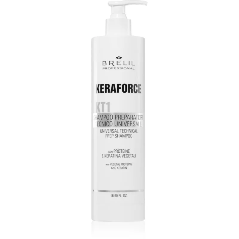 Brelil Professional Keraforce φροντίδα πριν τη περιποιήση με σαμπουάν για όλους τους τύπους μαλλιών 500 ml