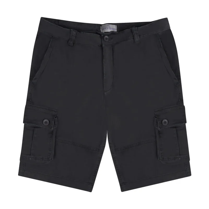 Prince Oliver Βερμούδα Cargo Μαύρη (Modern Fit)