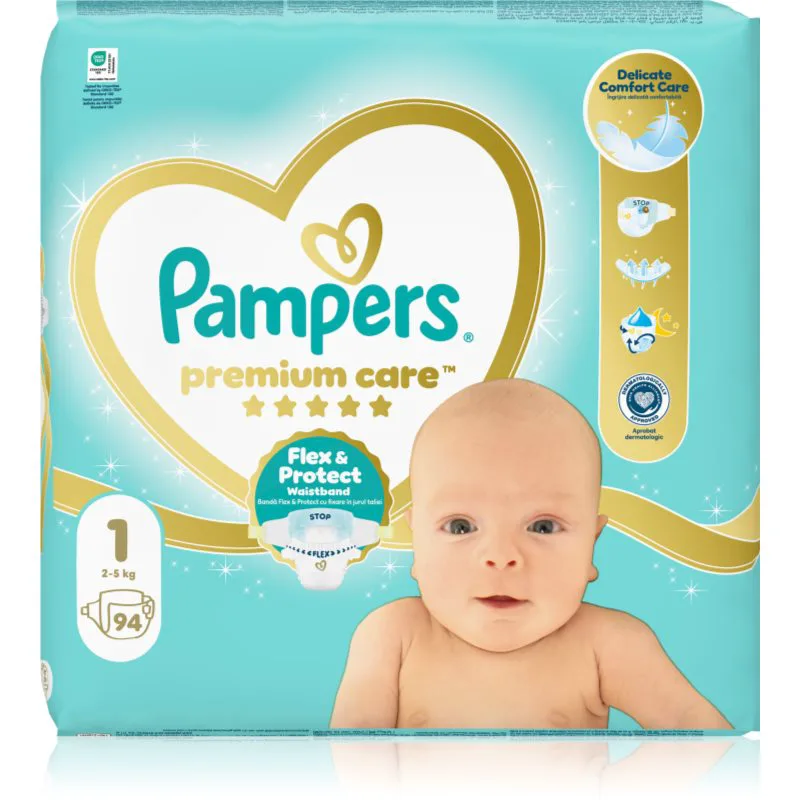 Pampers Premium Care Size 1 πάνες μίας χρήσης 2-5 kg 94 τμχ