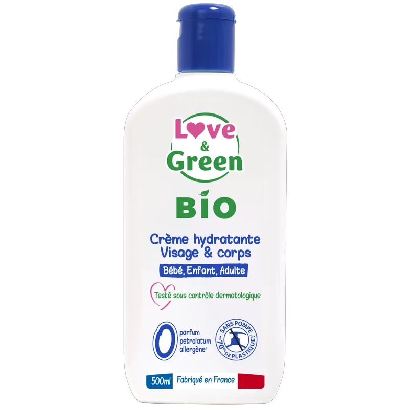 Love&Green Organic Face & Body Moisturizing Cream 500ML