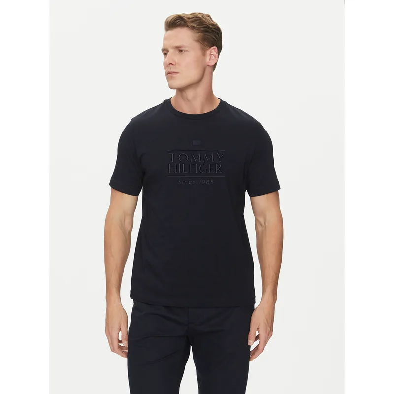 Tommy Hilfiger T-Shirt Embroidery Logo MW0MW38620 Σκούρο μπλε Regular Fit