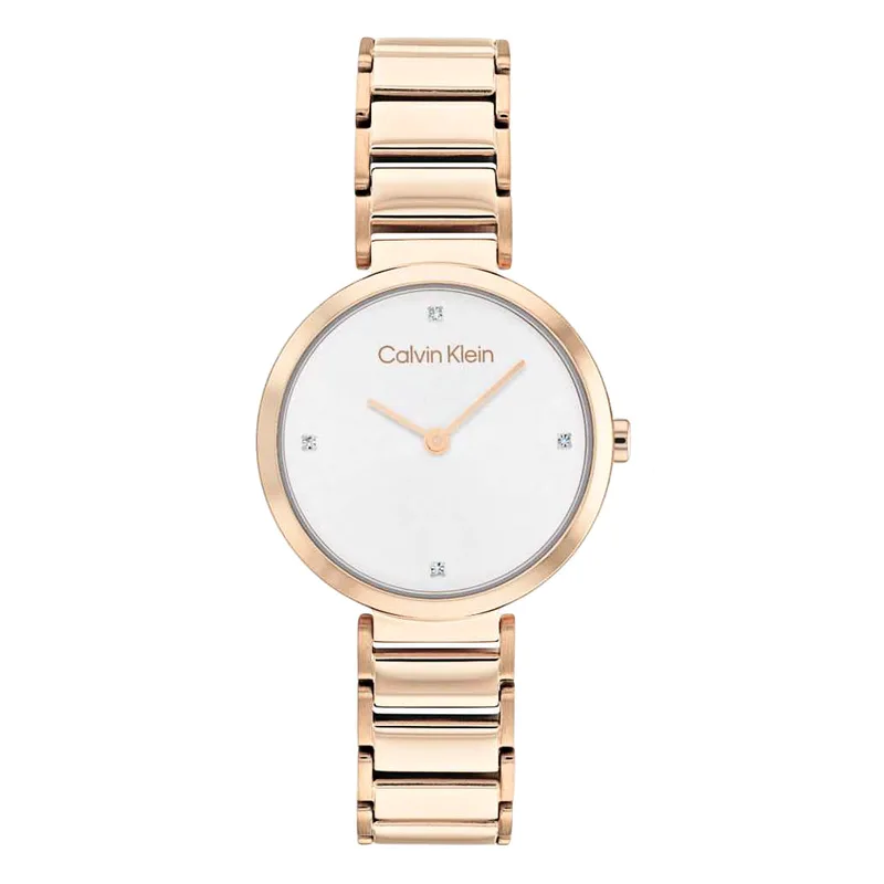 CALVIN KLEIN Minimalistic T-Bar Rose Χρυσό Steel Bracelet 25200140