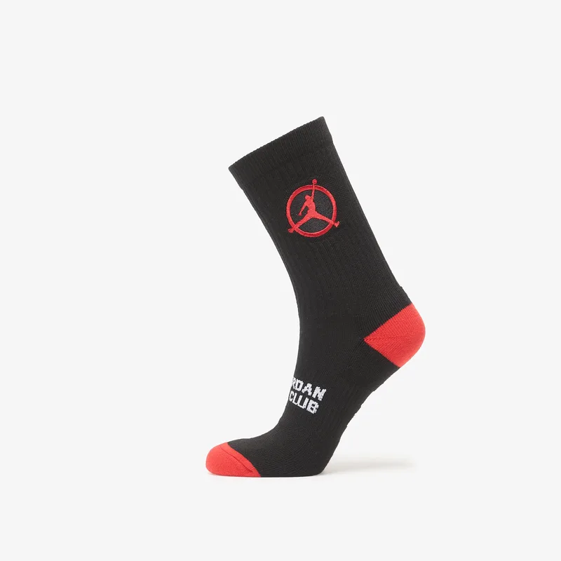 Jordan Flight Club Cushioned Crew Socks Black/ University Red/ University Red L