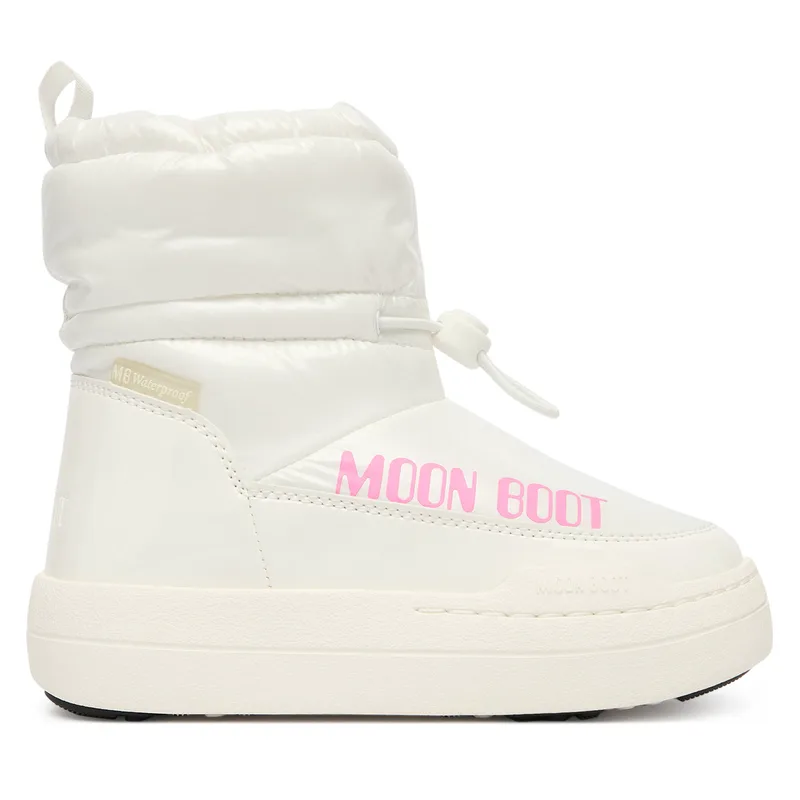 Μπότες Χιονιού Moon Boot Mb Jr Park Tube Mid Glitter Wp 80D3440110 Λευκό