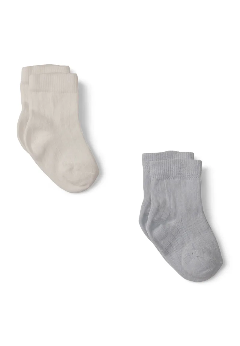 Κάλτσες Bebe από οργανικό βαμβάκι Biorganic Ecru & Blue 2 Τεμ BRG68345E-Πολύχρωμο