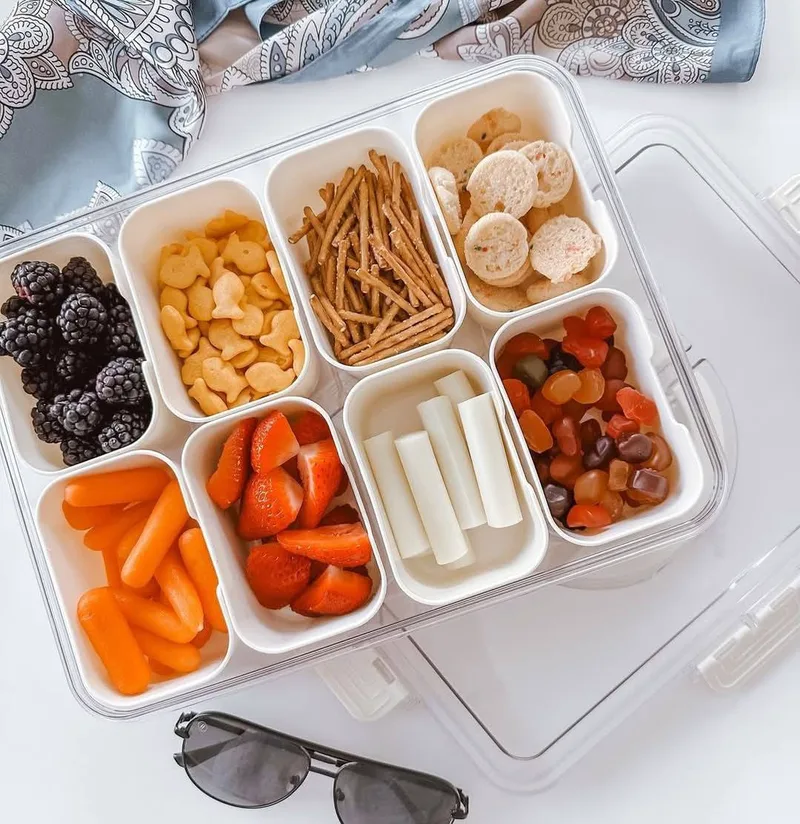 Bento Lunch Box 8 sec - Δοχείο Φαγητού 8 θέσεων με Καπάκι και Λαβή μεταφοράς