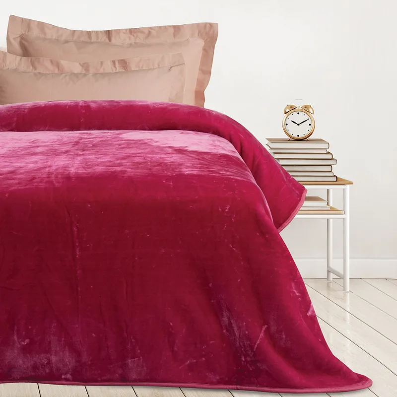Κουβέρτα Βελουτέ Μονή (160x220) Das Home Velour 0294 Ροζ