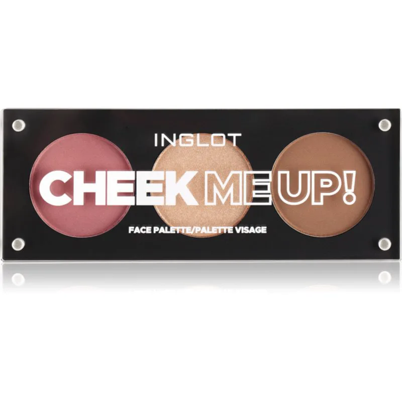 Inglot Face Palette λαμπρυντικό, μπρονζερ και ρουζ απόχρωση Cheek Me Up! 7.2 γρ