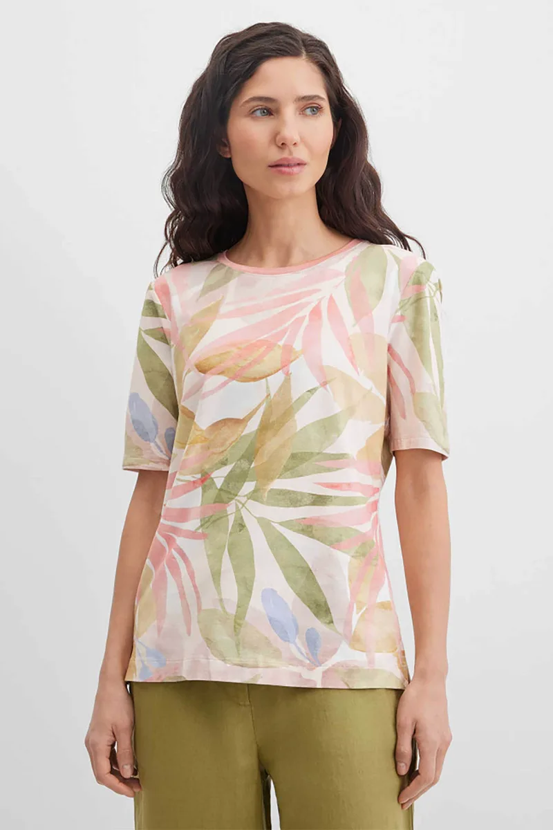 Gerry Weber γυναικείο T-shirt με all-over floral print - N61737600040 Πράσινο Leaf