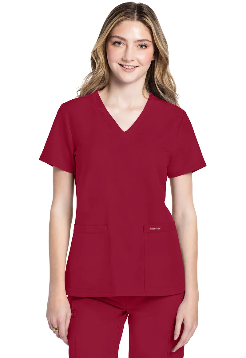 Γυναικεία Μπλούζα Cherokee Workwear Originals Ultra | V-Neck | 2 Τσέπες | Red