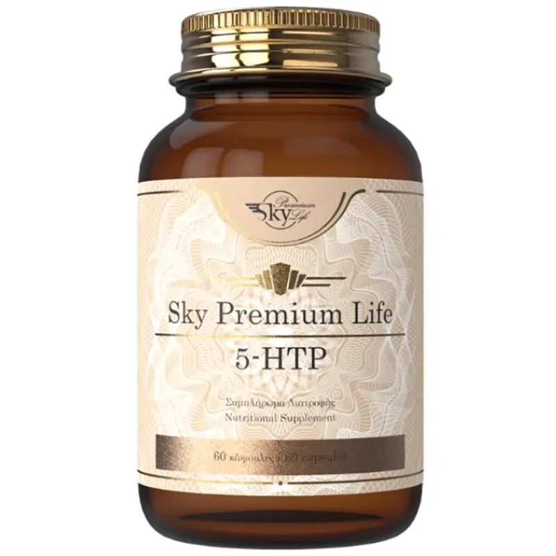 Sky Premium Life 5-HTP Συμπλήρωμα Διατροφής που Υποστηρίζει την Καλή Ψυχολογική Διάθεση, τη Λειτουργία του Νευρικού Συστήματος & τη Μείωση της Κόπωσης 60caps