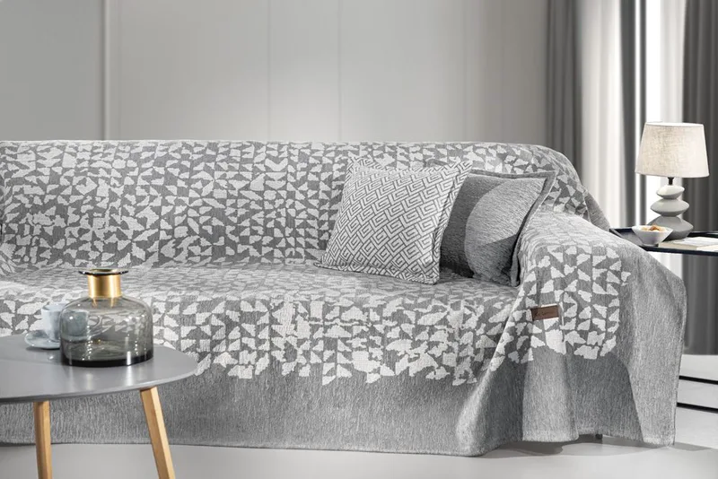 Ριχτάρι Πολυθρόνας Polycotton Chenille Duomo Grey 180x150εκ. Guy Laroche (Χρώμα: Γκρι, Ύφασμα: 37% Βαμβάκι-21% Polyester-42% Acrylic) - Guy Laroche - 5206480624841