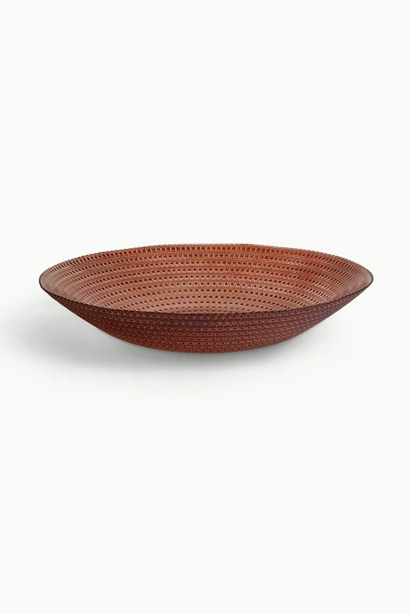 Coincasa γυάλινο μπολ με allure motif 40 cm - 007499881 Πορτοκαλί