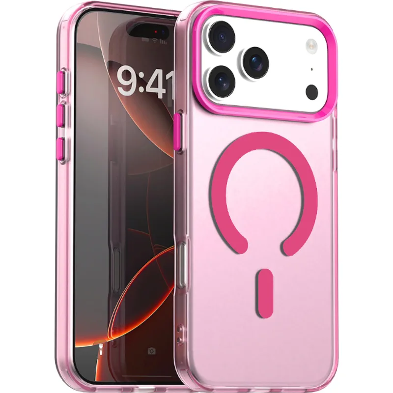 Θήκη iPhone 17 Pro Techsuit CandyCase Σκληρή Ημιδιάφανη με MagSafe - Ροζ (5949419313347)
