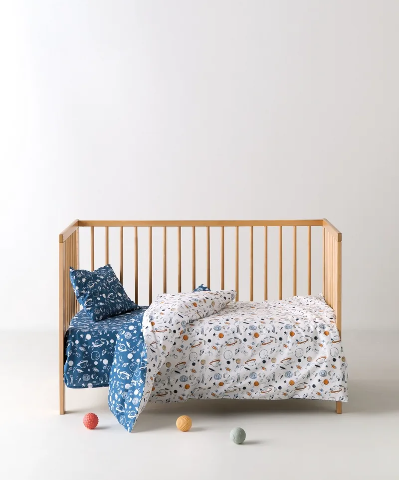 Σετ Παπλωματοθήκη Κούνιας 2 Τεμαχίων Kentia Garnet White-Blue-Πορτοκαλί 100x140