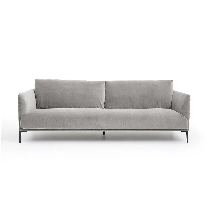 Καναπές από βελούδο stonewashed Oscar Μ103xΠ200xΥ82cm