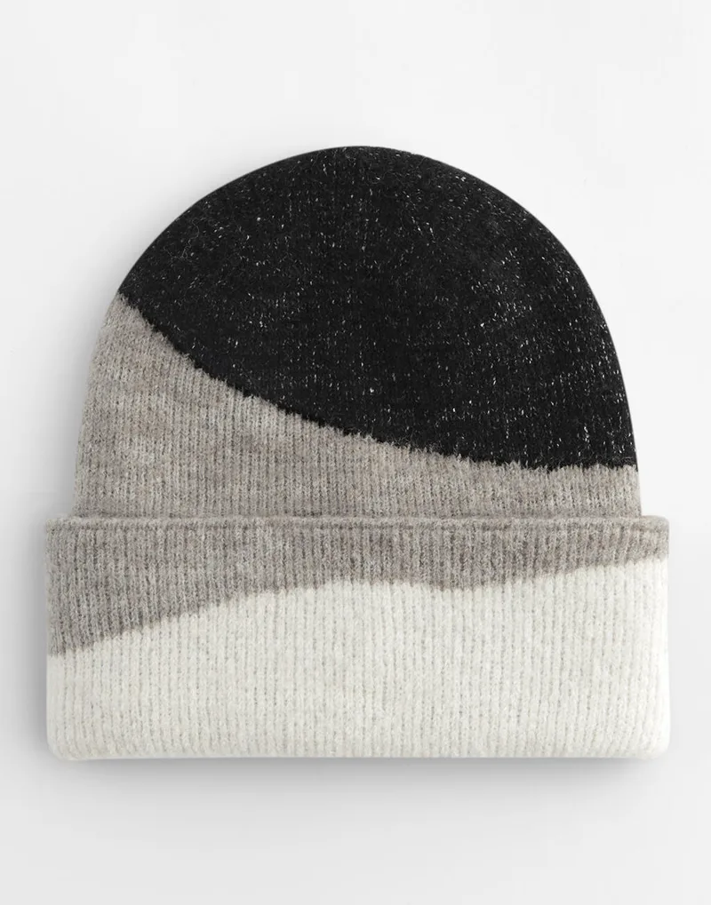Σκούφος Soft Wave Beanie B532 Beechfield Black/Light Grey/Soft White
