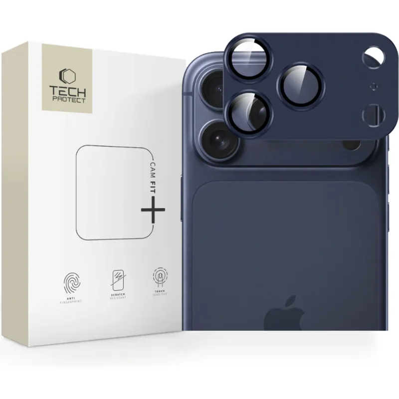 Tempered Glass με Κάλυμμα iPhone 17 Pro Max Tech-Protect CamFull Fit+ Αντιχαρακτικό Γυαλί Προστασίας για Φακό Κάμερας με Προστατευτικό από Αλουμίνιο - Deep Blue (5906302335541)