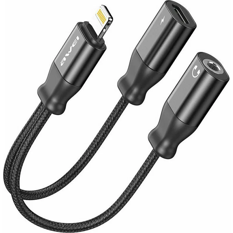 Awei Μετατροπέας Lightning male σε 3.5mm / Lightning female (CL-73)