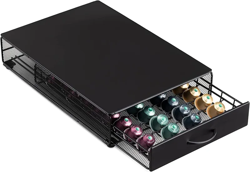 Navaris Vertuo Coffee Capsule Drawer - Συρτάρι για 40 Κάψουλες Nespresso Vertuo / Βάση για Καφετιέρα - Black (57478.01)