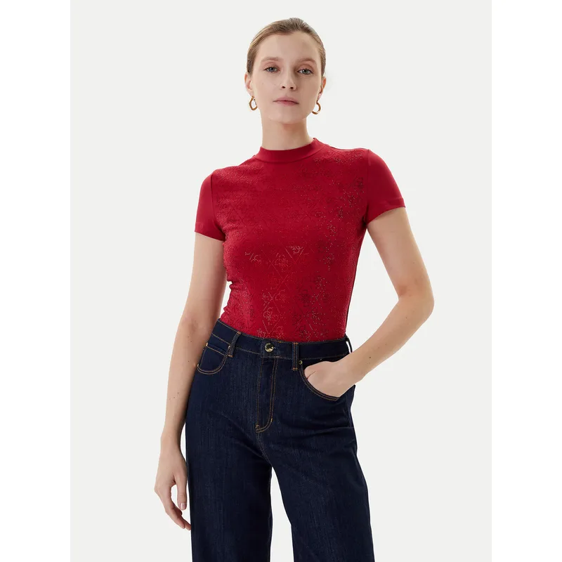 Guess T-Shirt W4BI26 J1314 Μπορντό Regular Fit