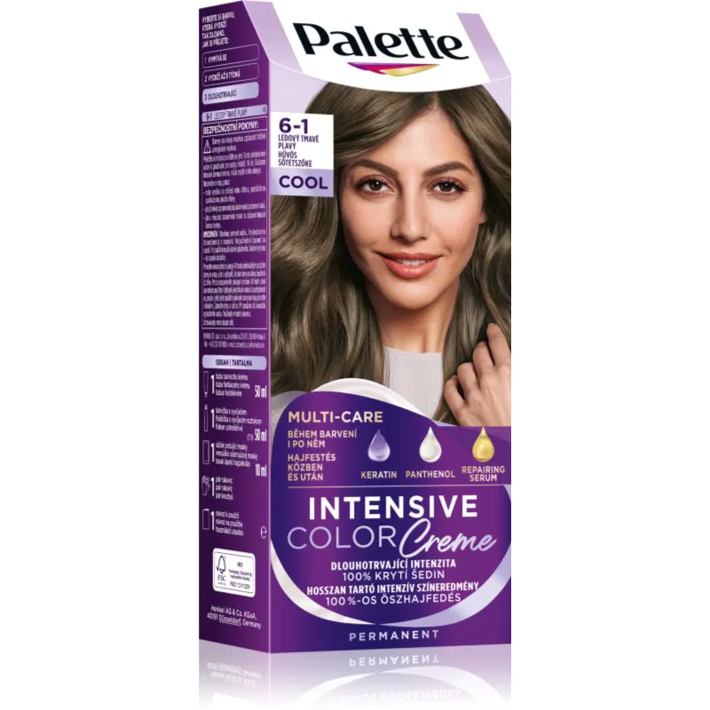 Schwarzkopf Palette Intensive Color Creme μόνιμη βαφή μαλλιών απόχρωση 6-1 Cool Dark Blonde 1 τμχ