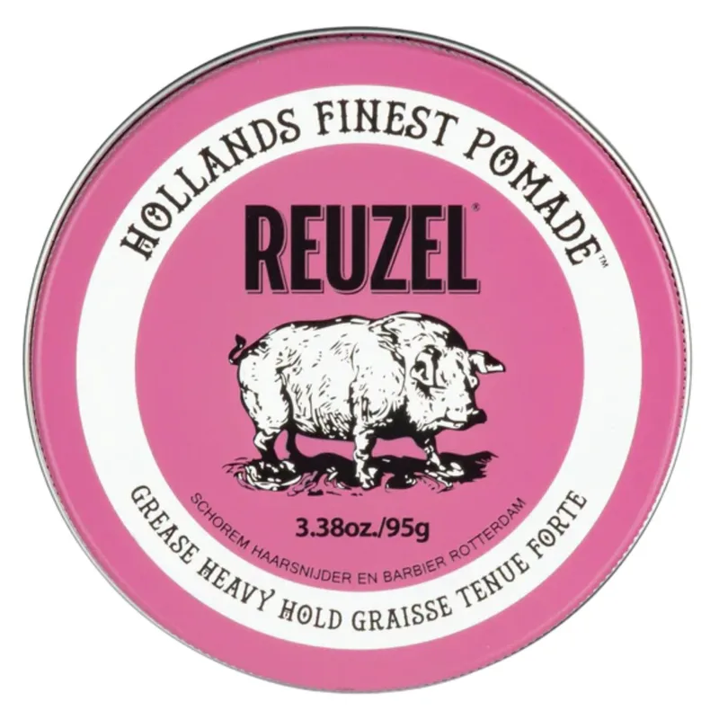 Reuzel Hollands Finest Pomade Grease Heavy Hold - Ροζ (95g)