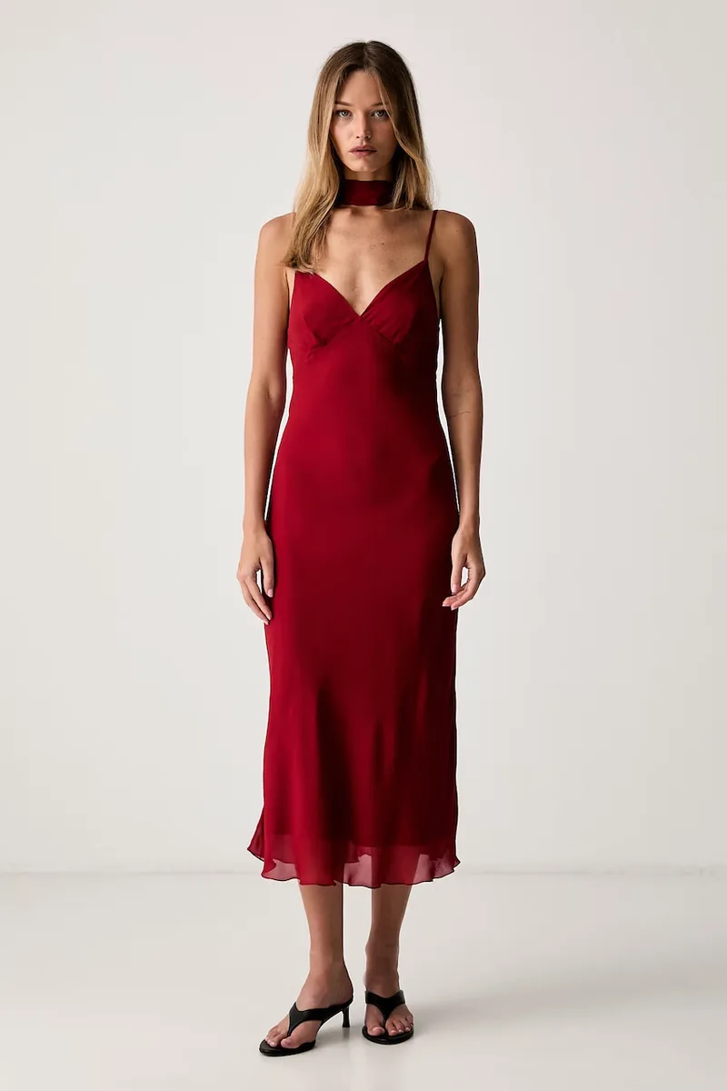 Le Privé φόρεμα από βισκόζη FELICE CHIFFON ROUGE