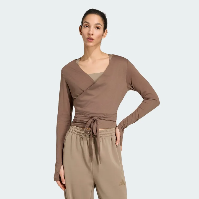 adidas W 3-Stripes Studio Soft Ballet Wrap Top (9000280889_95016)