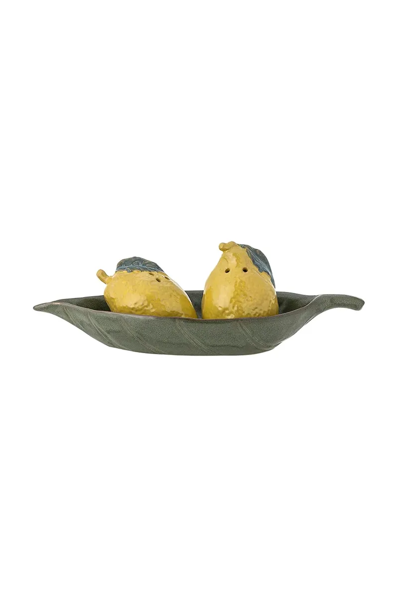 Αλατατιέρα και πιπεριέρα με πιατάκι Bloomingville Limone Salt & Pepper Shaker Set