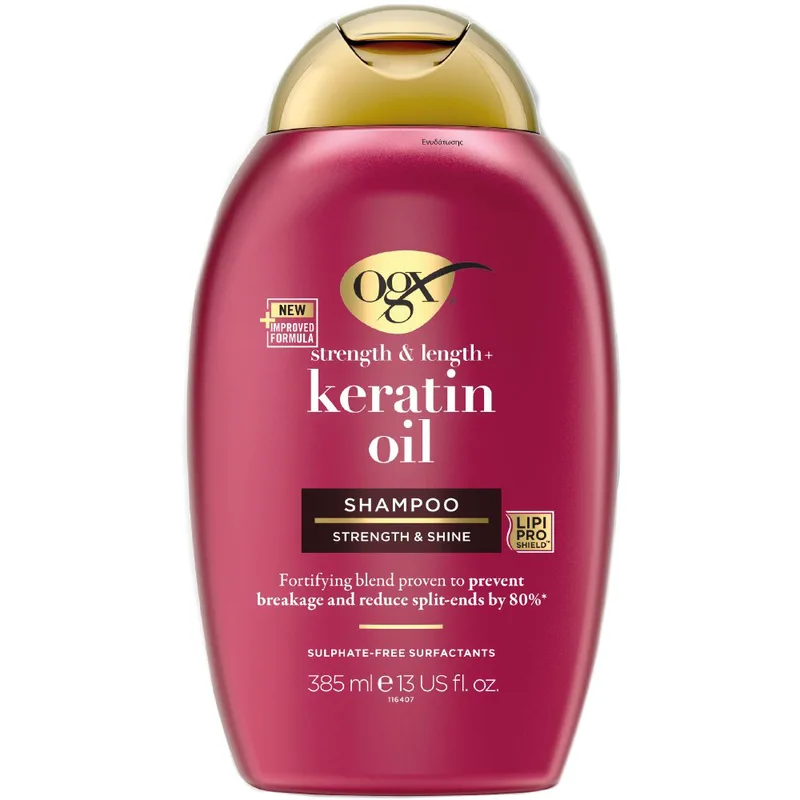 OGX Keratin Oil Anti Breakage Strength & Length Shampoo Σαμπουάν Ενδυνάμωσης με Κερατίνη & Έλαιο Argan Κατά του Σπασίματος της Τρίχας 385ml