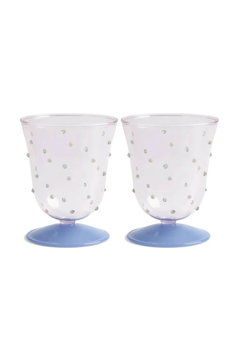 Σετ ποτηριών κρασιού &k amsterdam glass dot pink 200 ml 2-pack